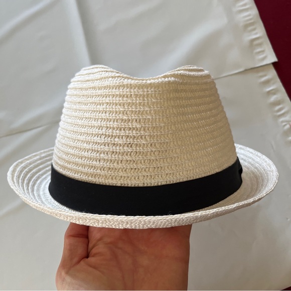 SCALA PRONTO WHITE Straw Fedora round Hat BLACK Hat Band, Beach Travel ONE size - Picture 7 of 14